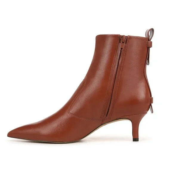 Franco Sarto Womens Brown Leather Booties - Picture 2 of 12